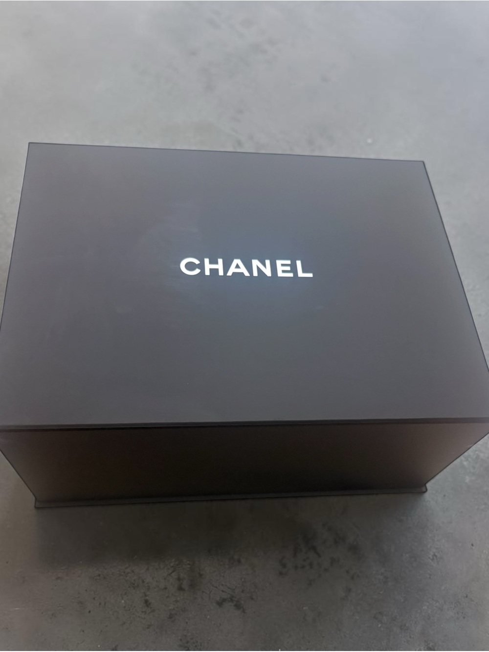 CHANEL Black Box with White Logo Centered
